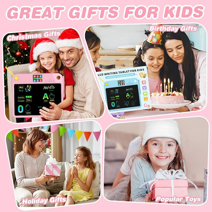 16" LCD Writing Tablet for Kids,Autism Sensory Toys Ages 3 4 5 6 7 Dual Screen Learning, 9 Knowledge Categories, Type-C, Lightweight, Long Battery Life, Ideal Christmas Gifts for Grandkids