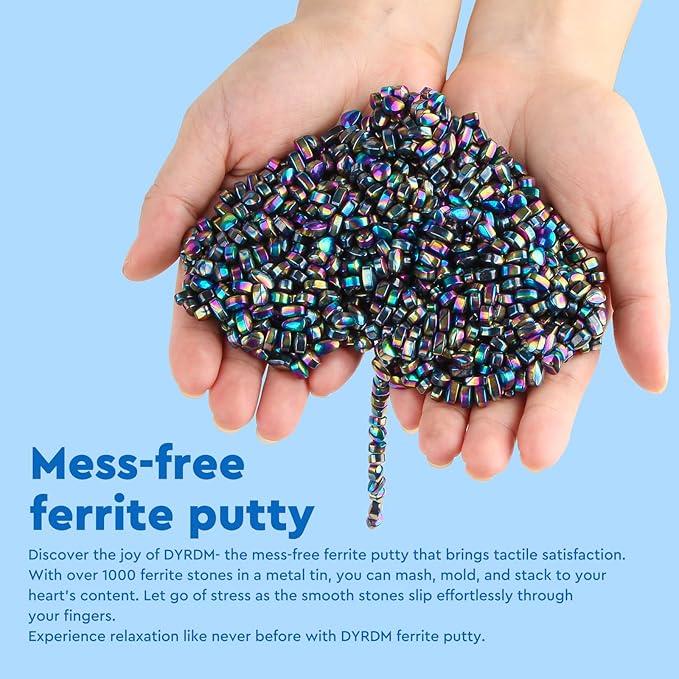 1000+ Original Ferrite Putty Colorful, Fidget Toy Ferrite Stones for Stress Relief, Sensory Toy for Adults & Teens 14+, Holiday Stocking Stuffer, Ferrite Rocks Fidget Present for Office