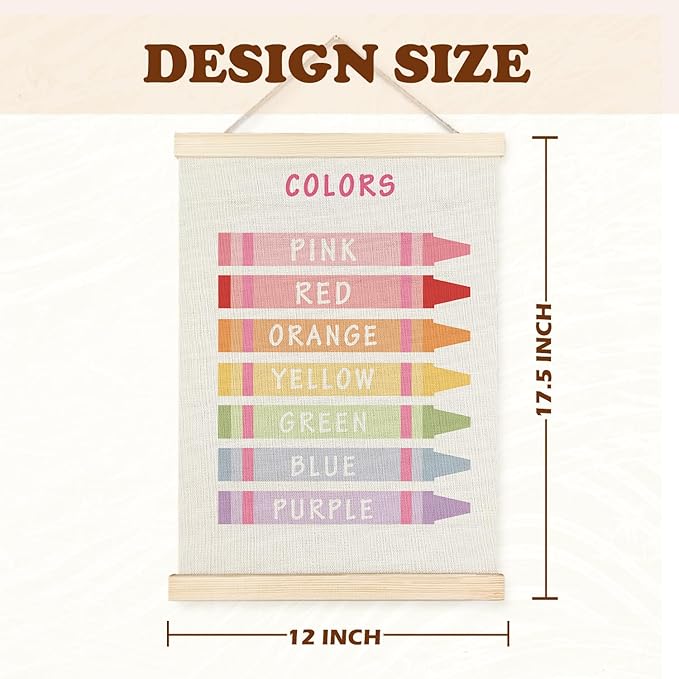 Supwhd Shapes Colors Posters for Classroom Wall, Shapes Colors Learning Poster Hanger Frame Wall Decor for Classroom Nursery Kids Room Playroom Preschool Decor, 12x16 Set of 2(Pink)