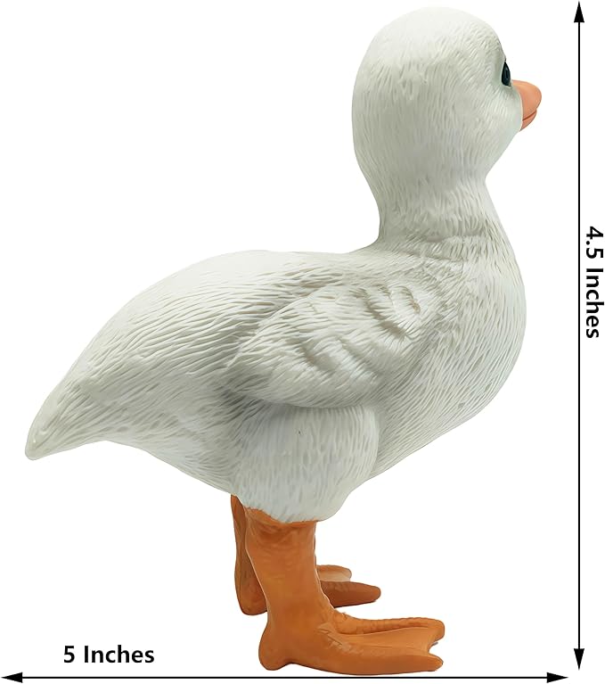 Rubber Ducks Farm Realistic Animal Figurines Duckling Little Duck Animal Figures for Children's Toys Bath Toys and for Party Favors, Gifts, Prizes, Rewards, Giveaways (White)