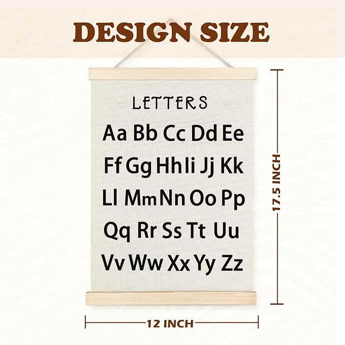 Supwhd Classroom Wall Decor, Numbers and Alphabet Educational Wall Art Poster, Alphabet ABC Numbers from 1 to 20 Poster Wall Decor for Toddler Kids Room Playroom Classroom, 12x16 Set of 2(Black)