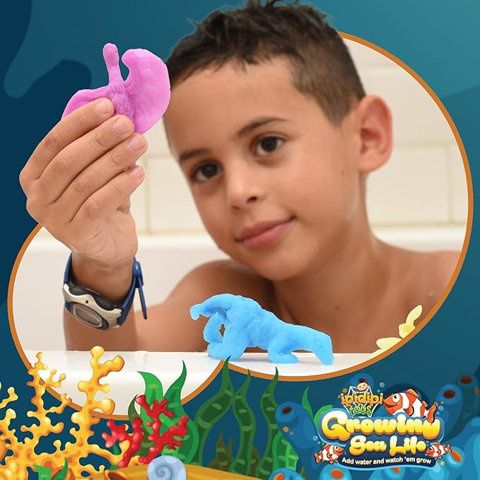IPIDIPI TOYS Growing Sea Creatures for Kids – 32-Pack Ocean-Themed Animals – Christmas Stocking Stuffers for Kids, Goodie Bag Fillers, Piñata Stuffers, Party Favors, Science Activities Toys