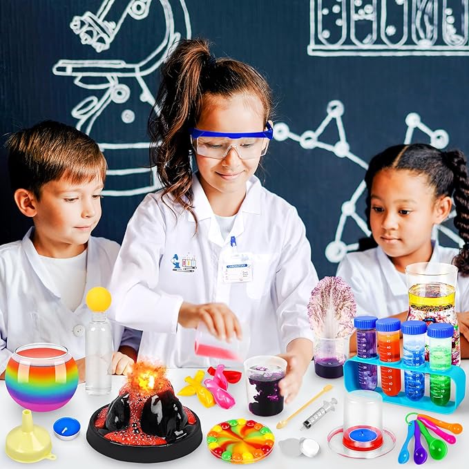 Kuovei Science Kit for Kids,120 Science Lab Experiments,Scientist Costume Role Play STEM Educational Learning Scientific Tools,Birthday Gifts and Toys for 6 7 8 9 10-12 Years Old Boys Girls Kids