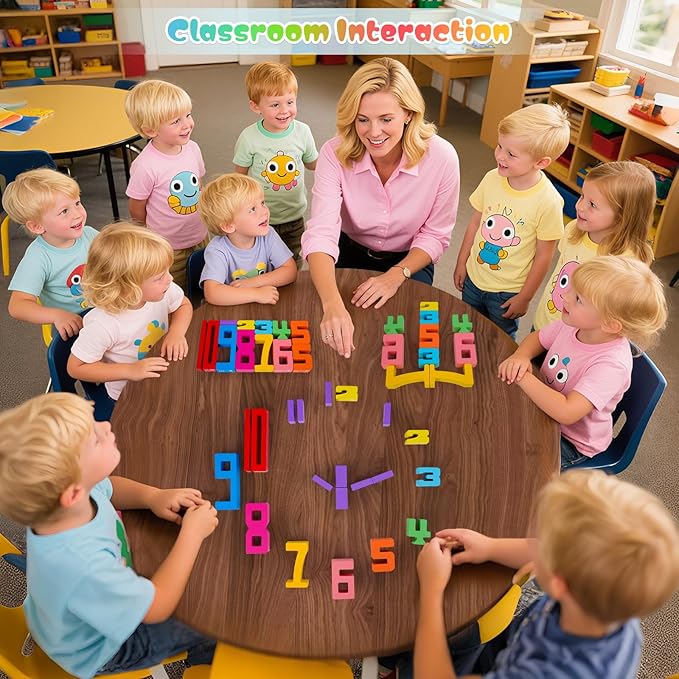 40 PCS Wooden Number Building Blocks, Math Learning Tools Digital Building Blocks 1-10 for Kids, Stacking Blocks Toys, Educational Toy Birthday Christmas Halloween Party Favors for Boys Girls