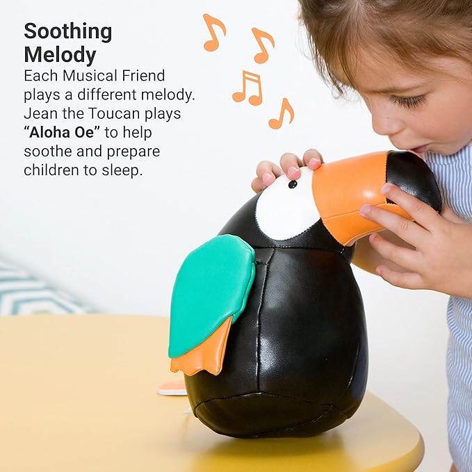 Little Big Friends Musical Baby Toy – Soft Plush Pull-String Cord Classical Toy for Baby & Toddlers | Soothing Stuffed Cuddly Animal Gift | Jean The Toucan