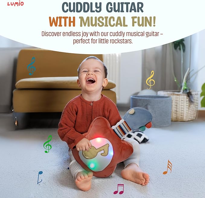 Lumio Interactive Musical Plush Toy with Lights and Sounds - Sensory Toy for 3 6 9 12-18 Months and up, Perfect for Tummy Time Rhythm Learning (Drum)