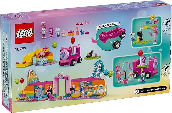 LEGO Gabby’s Dollhouse Gabby’s Party Room Disco Playset for Kids, DJ Entertainment Toy with Slide, Pink Car, and Animal Figures, Creative Role Play for Girls and Boys Ages 4 and Up, 10797