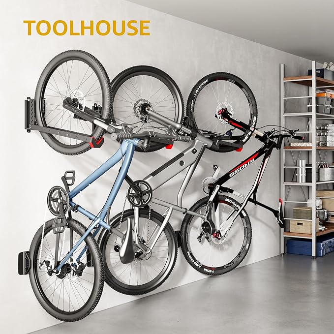 monTEK Swivel Bike Wall Mount, No Heavy Lifting Required Bike Wall Mount, Bike Hangers for Garage, Space-Saving Bike Rack Garage, Easy to Load and Unload, Bike Hanger Can Hold Up to 77 lbs