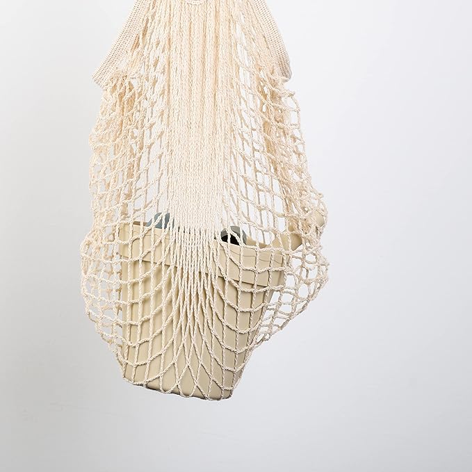 BLUE GINKGO Silicone Beach Toys - Modern Baby Travel Friendly Beach Set | Bucket, Shovel, 4 Sand Molds, Bag | Sand Toys for Toddlers, Kids - 7pc (Beige)