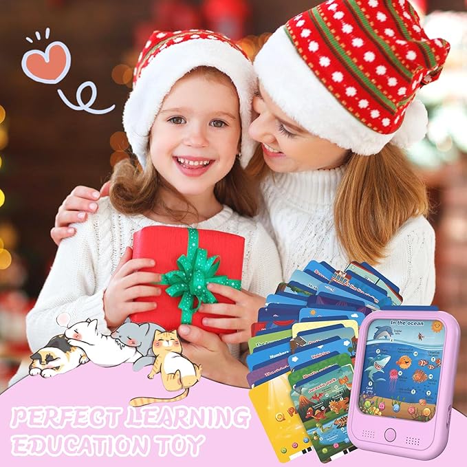 Kids Educational Learning Tablet Toy-Educational Tablet Toy to Interactive Learn Alphabets,Colors,Number,Foods,Jurassic Park,Animals,Learning Toys for Toddlers 2-6 Years Old,Gifts for Boys Girl