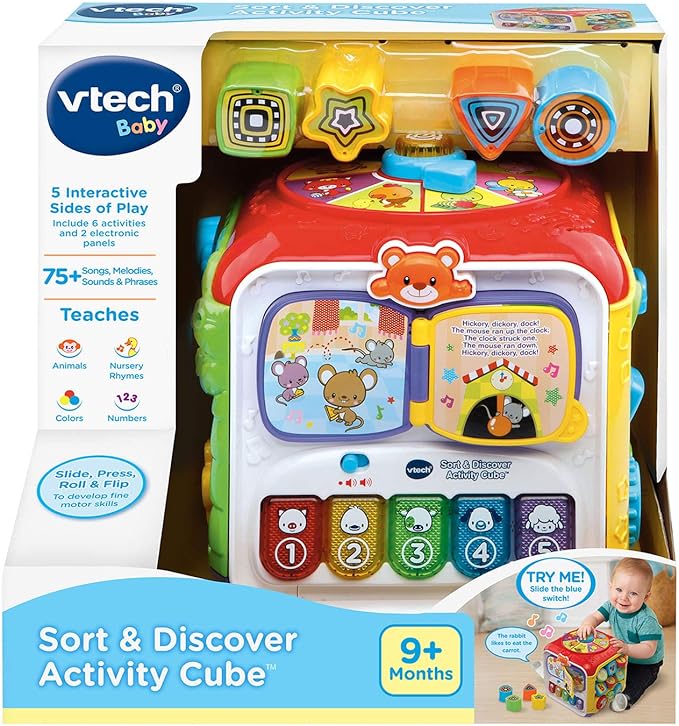 VTech Sort and Discover Activity Cube, Red