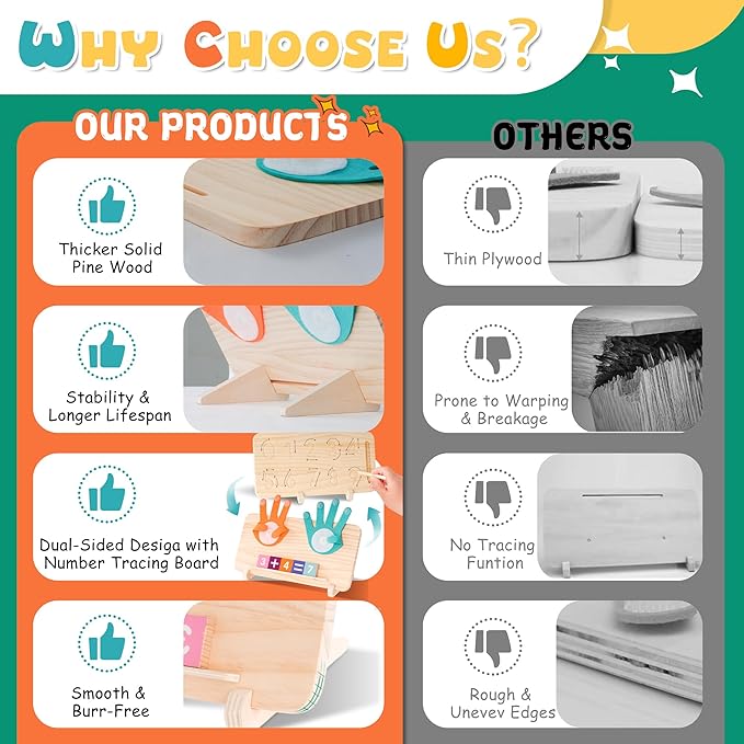 Preschool Learning Toys for Toddlers 2-4, Educational Math Manipulatives Number Counting Blocks for Kids, Montessori Toy for 3 4 5 6 Year Old Boys Girls Birthday Gifts, Christmas Stocking Stuffers