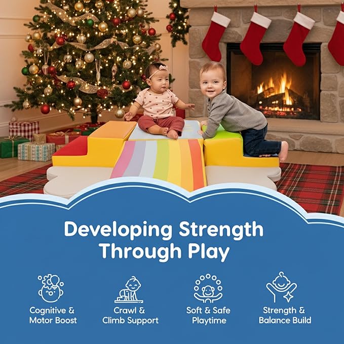Captivating Non-Toxic Foam Climbing Blocks for Toddlers – 6-Piece Soft Play Set for Motor Skills, Crawling & Color Learning – Easy-to-Clean, Eco-friendly, Anti-Slip Indoor Climber for Toddlers