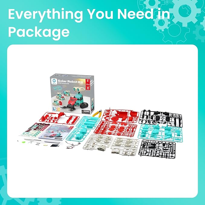 Sillbird Solar Robot Building Kit Christmas STEM Gift for Boys Aged 8-14, 21 in 1 DIY Science Educational Sets for Kids Teens Birthday, Solar or Battery Powered Robotic Set with 211 Pieces