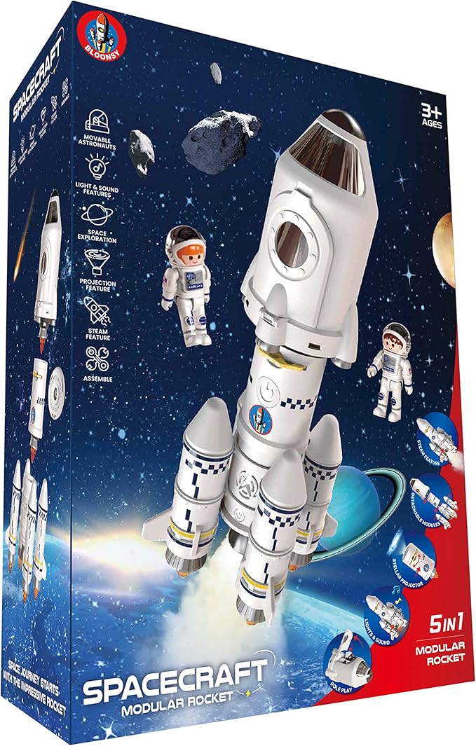 Rocket Ship Toys for Kids | Space Shuttle Toys Model with Astronaut Figures | Space Toys for Kids 3 5 8 10 Years Old