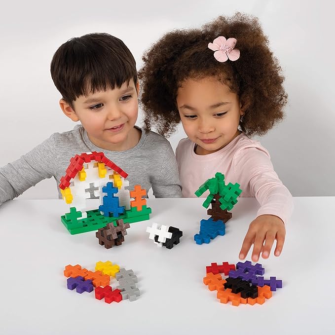 PLUS PLUS - Learn to Build Big Activity Tub, 410 Pieces - Interlocking Building Stem Toy, Large Puzzle Blocks for Toddlers and Preschool