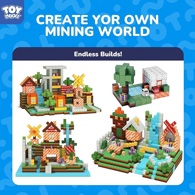 TOY Life Magnetic Blocks, Mine Magnet Block Set Build Frozen Princess Castle World for Kids Age 3+ Year Old Boys Girls, Magnetic Building Blocks for Toddler (108PCS Forest Castle)