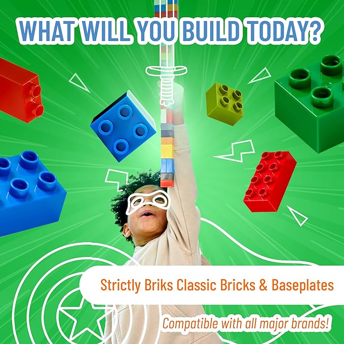 Strictly Briks Building Blocks Set - Toddler Blocks Ages 3-5 - Compatible with Lego Sets & Kids Building Kits - Durable Learning Toy - 84 Pieces, Multicolor