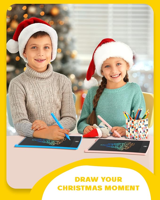 bravokids 2 Pack LCD Writing Tablet for Kids,10 inch Colorful Doodle Board Drawing Pad for Kids, Travel Toy Activity Game, Birthday Gifts for 3 4 5 6 Year Old Boys and Girls Toddlers