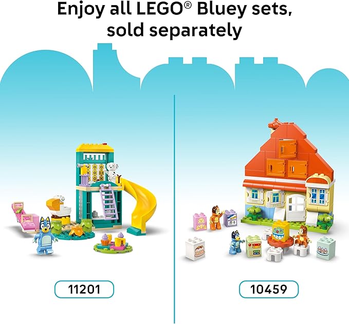 LEGO DUPLO Bluey Ice Cream Trip with Bluey - Toddler Toy for Kids, Boys, and Girls Ages 2+ - Includes Figure and Ice Cream Stand - Sensory Toy for Pretend Play - Preschool Gift Idea - 10458