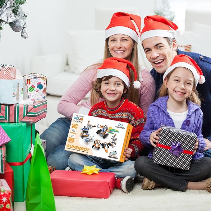 makerzoid STEM Coding Robot Kits for Kids Ages 6+, 26-in-1 Educational Programmable Scratch Coding Robotics Kit, APP RC Robot Car Birthday Children's Day Gift for Boy Girls(400+ Pcs)