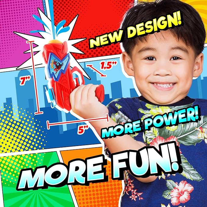 JA-RU Marvel Spiderman Water Gun Pistol Toys (6 Small Water Gun) Water Squirter Guns for Kids. Super Hero Pool Toys. Cat & Dog Training. Outdoor Games. 6819-6