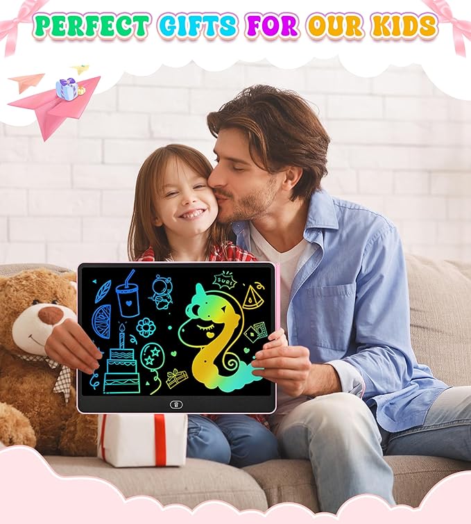 LCD Writing Tablet, 16 Inch Colorful Doodle Board Drawing Tablets for Kids, Toddler Educational Learning Toys for 3 4 5 6 7 8 Year Old Boys Girls Birthday Christmas Gift