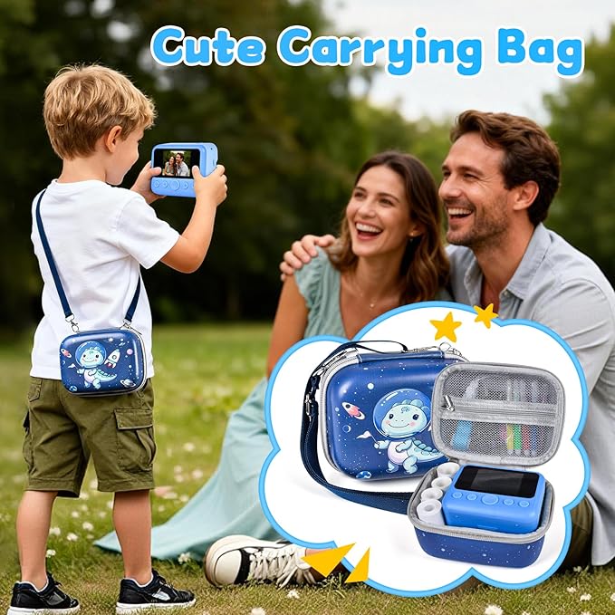 Kids Instant Print Camera, 30MP 1080P HD Digital Camera for Boys Girls with Color Pens & 32GB Card, Christmas Birthday Gifts Kids Toys for 3-12 Years Old (Blue)