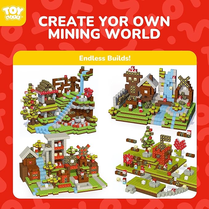 TOY Life Magnetic Blocks, Mine Magnet Block Set Build Frozen Princess Castle World for Kids Age 3+ Year Old Boys Girls, Magnetic Building Blocks for Toddler (100PCS Mining World)