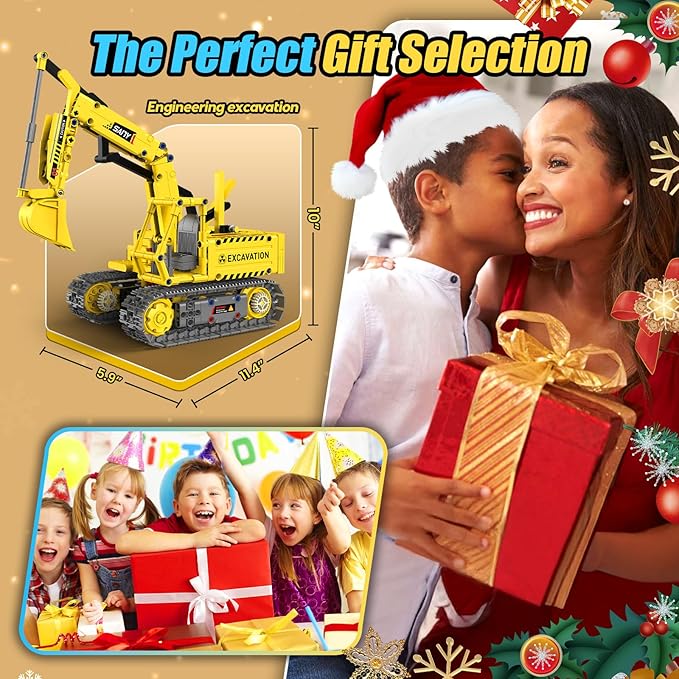 Robot Building Kits, 5-in-1 Stem Toys for Boys Age 8-14, APP & Remote Control Excavator Kids Construction Toys, Programmable Erector Sets, Educational Robotic Kit Gifts for Girls Boys (555 PCS)