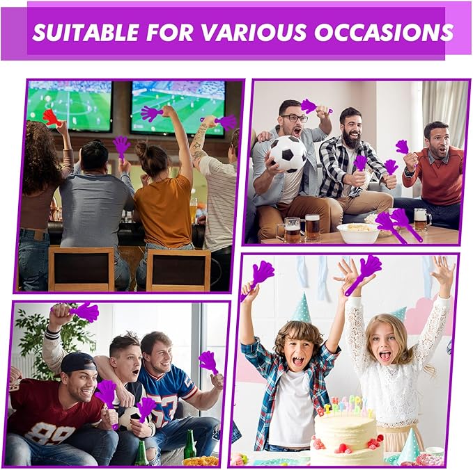 36 Pcs Hand Clappers Noisemakers 7.5 Inch Clappers Noisemakers Plastic Hand Clappers for Birthdays Game Football Sporting Events Cheers Supplies Dance Basketball Football Noisemakers(Purple)