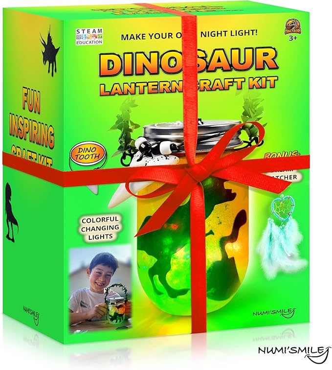 Dinosaur Lantern Nightlight Craft Kit - DIY Dinosaur Crafts for Kids, Ages 3-12