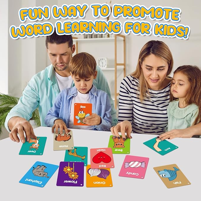 Toddler Flash Cards Baby Cognitive Flashcards for Kids, Alphabet, Animals, Numbers, Shapes Colors, First Words, Body Parts, Foods, Educational Toys Preschool Kindergarten Learning Activities