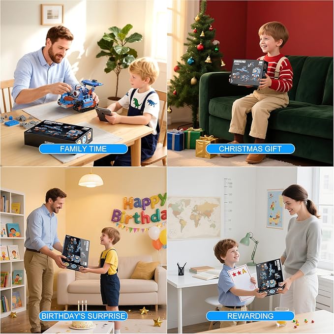5in1 Robot Building Kits for Kids 6-12, APP & Remote Control STEM Robot Building Toys for Kids Science Learning, Technic Coding Tank Truck Stem Building Sets, Erector Set for Boys Girls Xmas Gifts