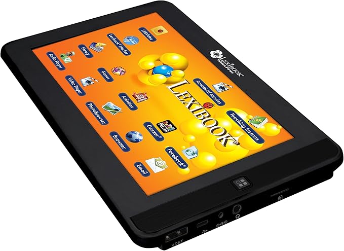 LEXiBOOK First Android Child Educational Tablet, General Knowledge Games, Included Library, USB, TF Card & Aux-in Connection - MFC150GB, Black