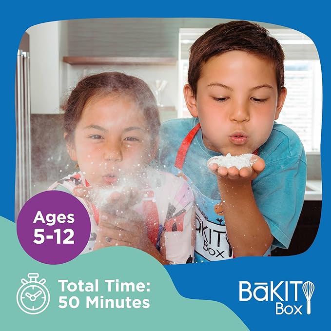 BāKIT Box Aurora Swirl Cookies Baking Kit for Kids, STEM Science of Color Educational Activity Kit, Learn Chromatography, Color Mixing, & More, Includes Organic Food Coloring with Spirulina, Ages 6–13