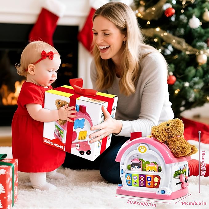 Marstone Toddler Toys for 1 Year Old Girl Gifts: Musical Bilingual Learning Toys for 1 2 3 Years Old Girls, Early Educational Baby Piano with Sound Light for 1st First Girl Boy Kids Birthday Gifts