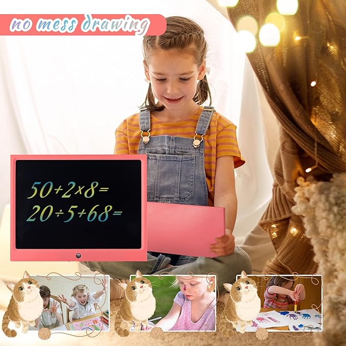 LCD Writing Tablet for Kids, 15 Inch Colorful Electronic Doodle Board for Kids Age 3+ Toys Christmas Birthday Erasable Drawing Tablet Toddler Learning Toys