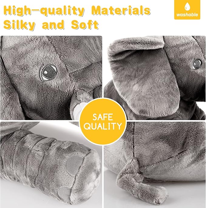 Homily Big Stuffed Elephant, Large Elephant Stuffed Animal, Giant Plush Animal Fluffy Toy for Girl Kids 24 INCH