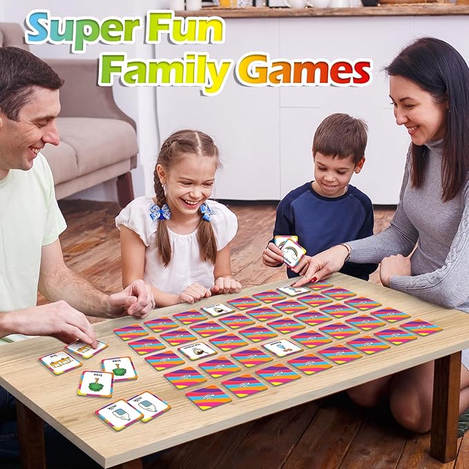 Aizweb First Words Match Game,Memory Game,52 Pcs Toddler Baby Flash Cards,Educational Toys for Pre K Preschool Kindergarten Learning Activities,Speech Therapy Materials Classroom Must Haves
