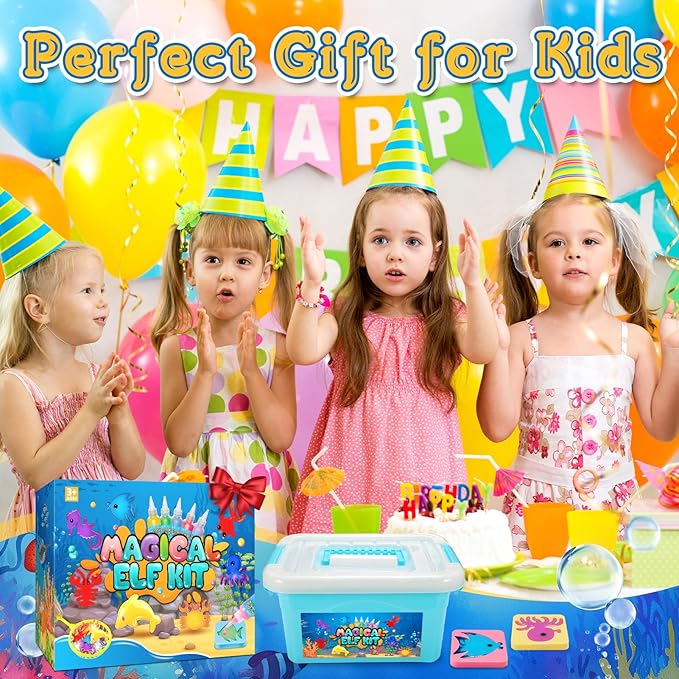 MDINGTD Magic Water Elf Toy Kit, DIY Magical Gel Art Crafts Kits with 12 Gels and 12 Molds, Make Your Own Creative Toys Party Favors Easter Christmas Birthday Gifts for Boys Ages 4-12