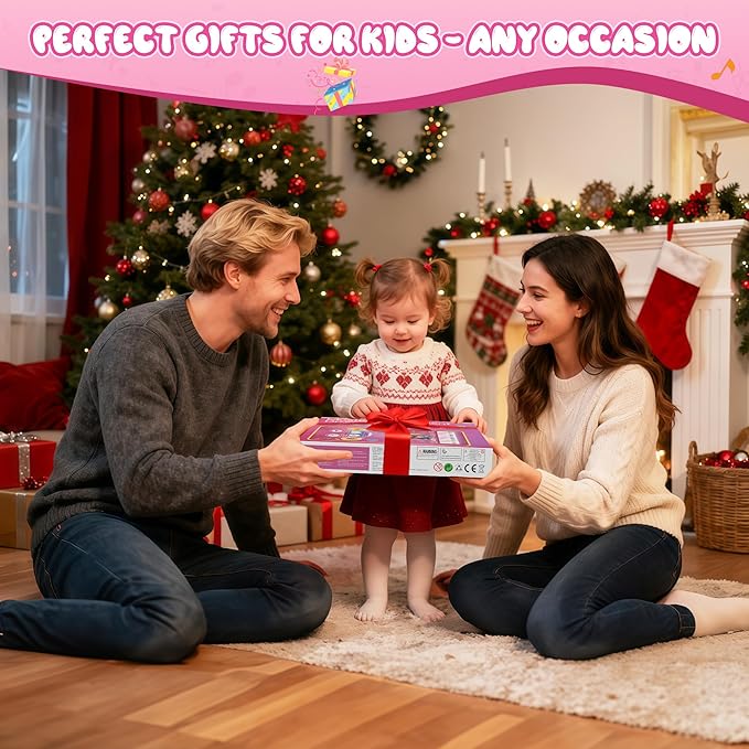 Piano Mat Toddler Baby Girl Toys, 3-in-1 Piano Drum Kids Musical Play Mat Infant Music Toys 12-36 Months, Baby Birthday Gifts Early Learning Toy for 1 2 3 Years Old Boy Girls