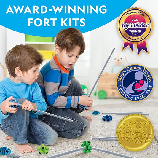 NATIONAL GEOGRAPHIC Kids Fort Building Kit - 135-Piece Indoor Fort Builder, Creative Play, STEM Building Toys for Kids Ages 6 7 8 9 10 11 12, Blanket Fort (Amazon Exclusive)