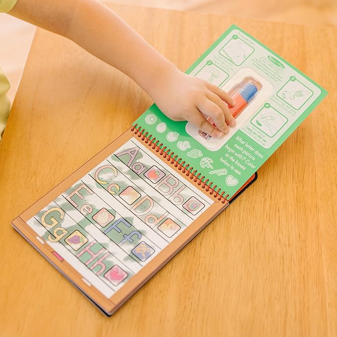 Melissa & Doug On The Go Water Wow! Mess Free Coloring Book, Reusable Water-Reveal Activity Pad, Alphabet, Travel Toys, Party Favors, for Toddlers & Kids Ages 3+ - FSC Certified