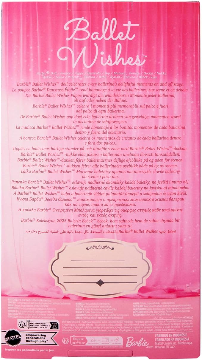 Barbie Signature Ballet Wishes Doll, Collectible Fashion Doll in Satiny, Pink Tutu with Blonde Hair and Giftable Packaging