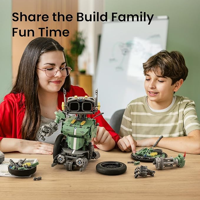 Sillbird Robot Car Building Kit with Remote Control for Boys Ages 8-14, Christmas STEM Coding Robotics Technic Toy Birthday Gifts for Kids, Buildable 5in1 Models with 727 Pieces