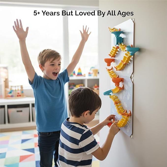 Oribel VertiPlay Magnetic Marble Run | Builder Set STEM Toy | Creative Free Play Construction Kit for Kids | Works on Fridges, Lockers & Metal Surfaces | Builder Set (75) (Explorer Set)