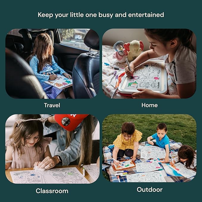 100 Squares Classic Doodle Mat – Reusable Silicone Math Activity for Toddlers and Kids – Educational Number Chart with 9 Dry Erase Markers – Mess-Free Learning Toy – Ages 3-7