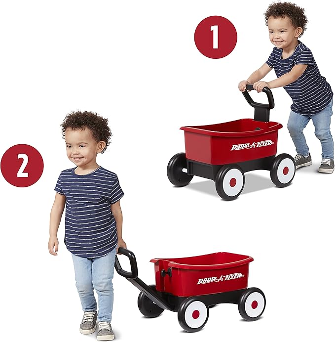 Radio Flyer My First Wagon, Push and Pull Toy Cart for Toddlers 1-4, Provides Walking Balance and Confidence