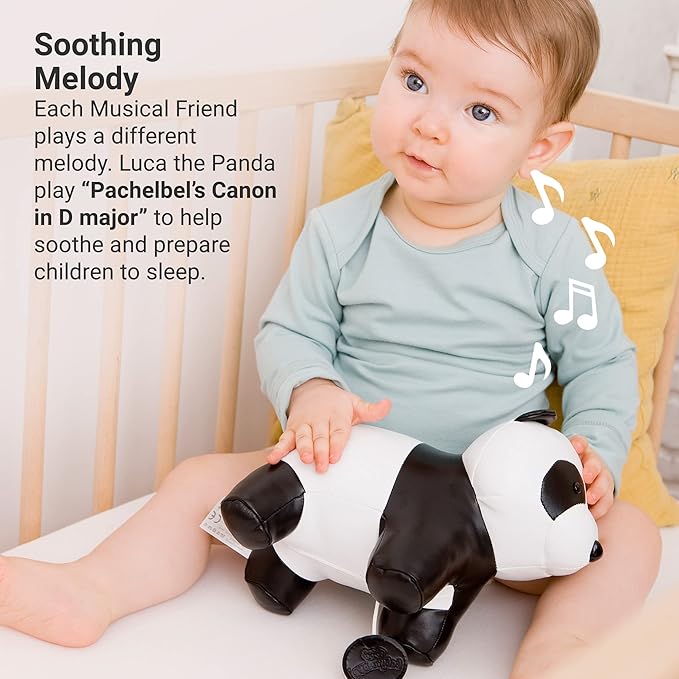 Little Big Friends Musical Baby Toy – Soft Plush Pull-String Cord Classical Toy for Baby & Toddlers | Soothing Stuffed Cuddly Animal Gift | Luca The Panda